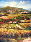 Vineyards Canvas Paintings - Tuscan Vineyards & Villas
